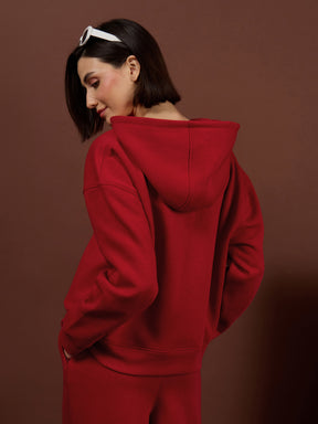 Red Fleece STREET GENERATION Hoodie-SASSAFRAS