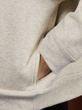 Off-White Melange Fleece SLOW MORNING Oversize Hoodie-SASSAFRAS