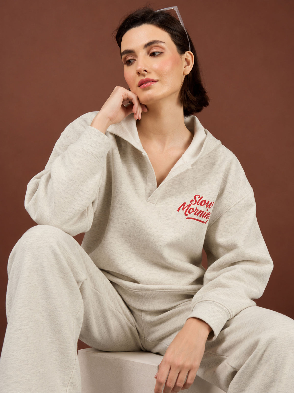 Off-White SLOW MORNING Hoodie With Track Pants-SASSAFRAS