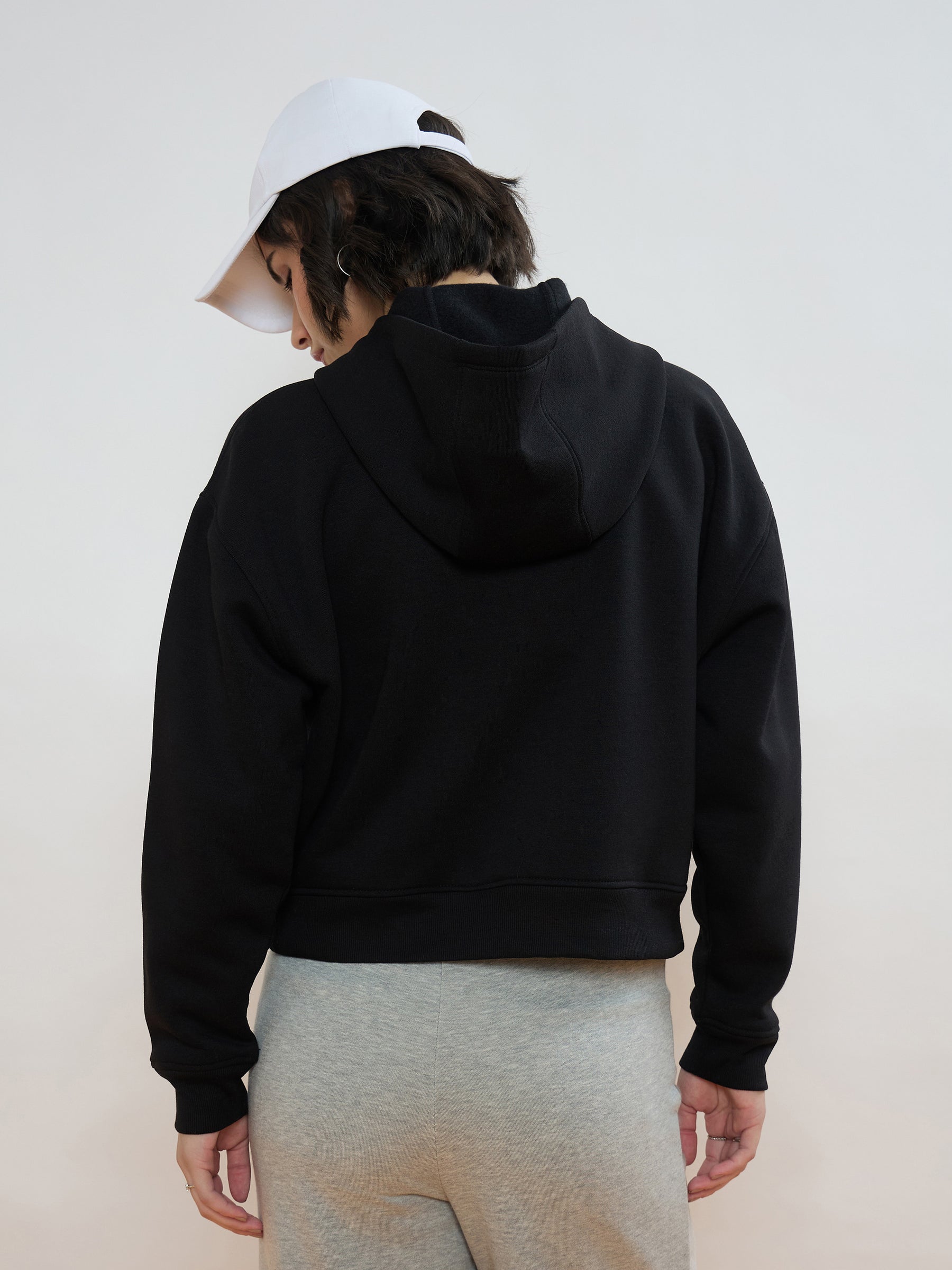 Black Fleece Double-Zipper Hoodie-SASSAFRAS