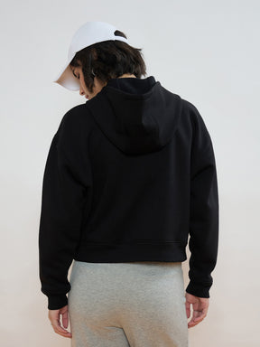 Black Fleece Double-Zipper Hoodie-SASSAFRAS