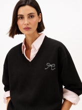 Black Fleece BOW Print Oversize Sweatshirt-SASSAFRAS