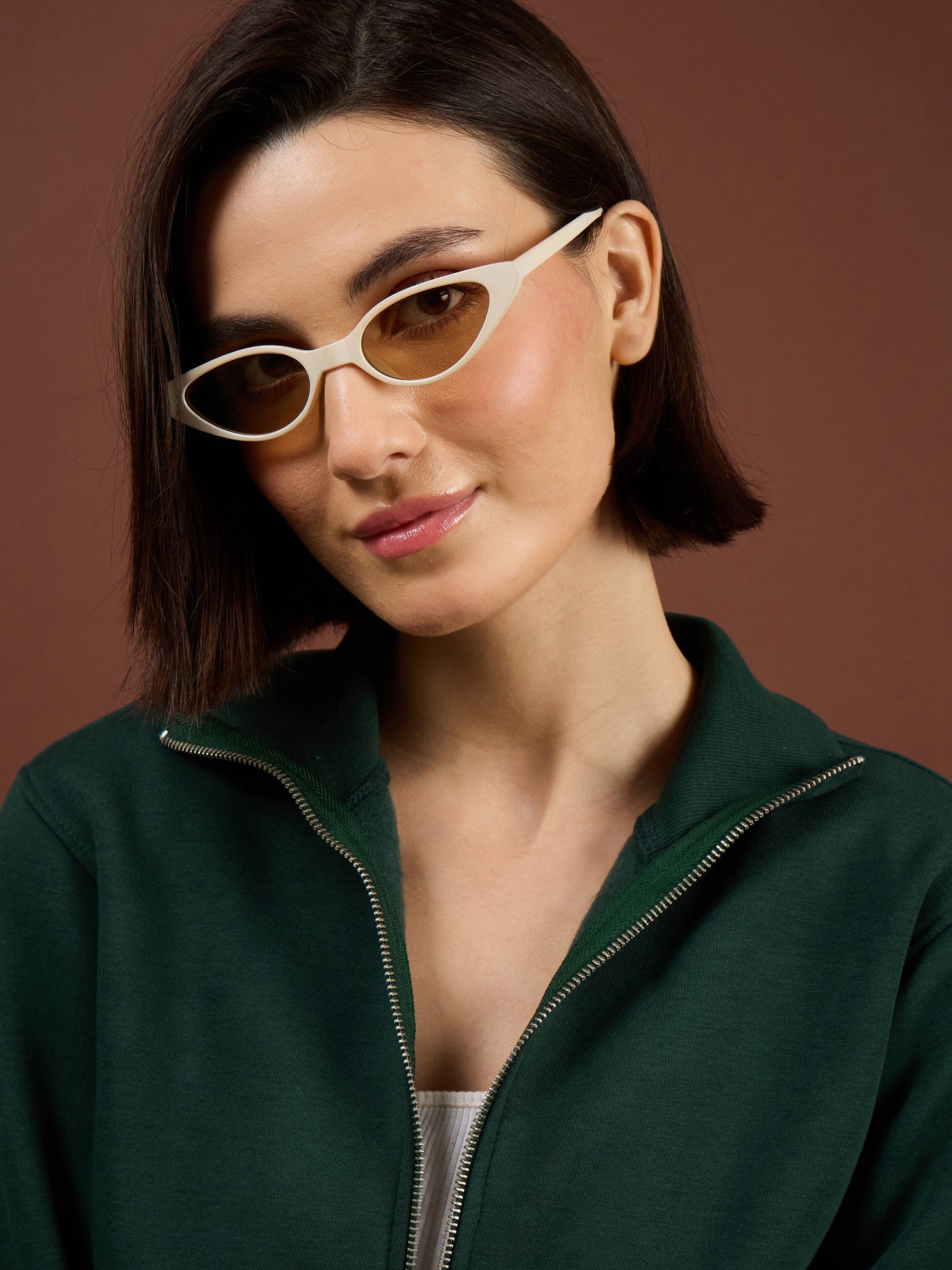 Emerald Green Fleece Double-Zipper Sweatshirt-SASSAFRAS