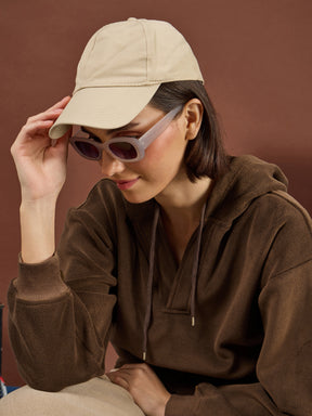 Brown Polar Fleece Side Pocket Oversize Hoodie-SASSAFRAS