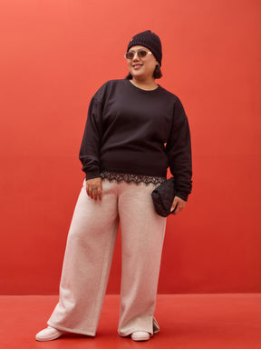 Black Fleece Sweatshirt-SASSAFRAS Curve