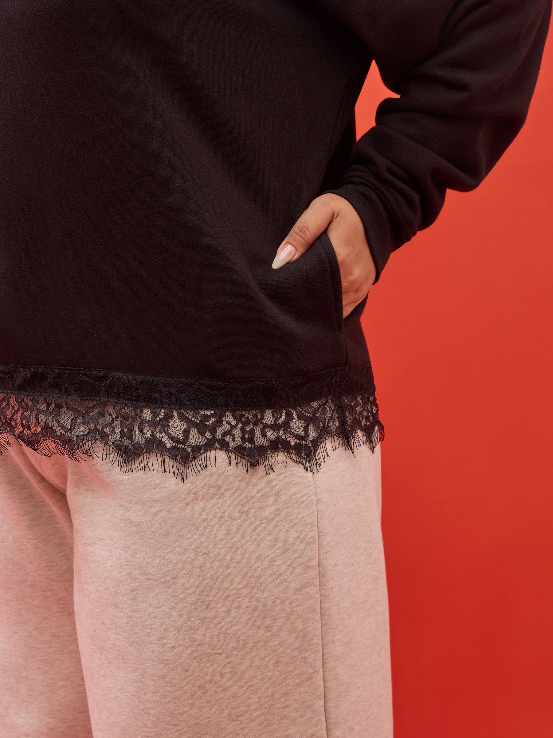 Black Fleece Sweatshirt-SASSAFRAS Curve