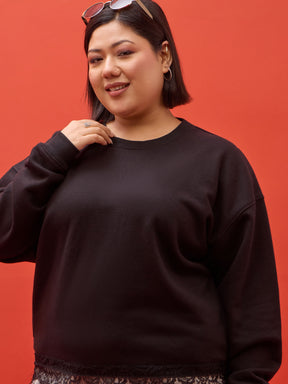 Black Fleece Sweatshirt-SASSAFRAS Curve