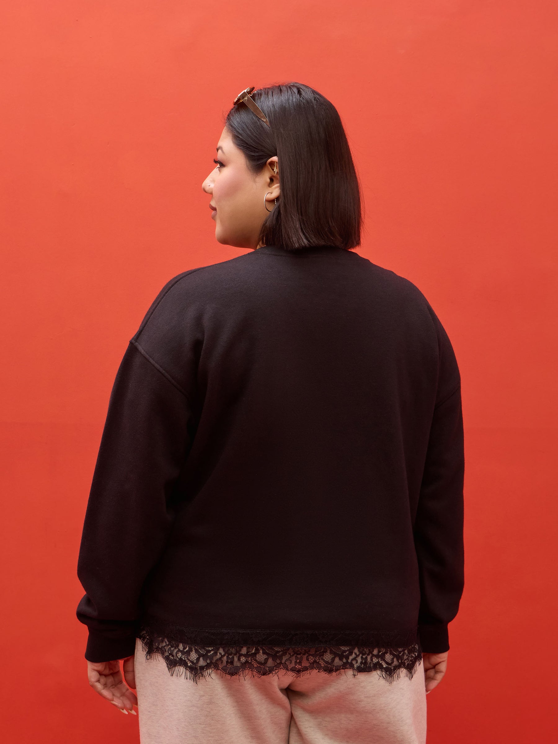Black Fleece Sweatshirt-SASSAFRAS Curve