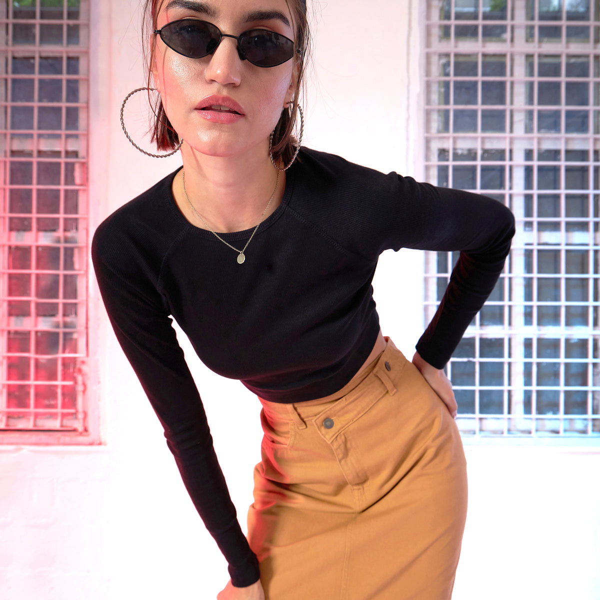 mother SO FAR Rib Tops トップス Buy Women Black Rib Full Sleeve ACTIVE Crop Top Online at Best