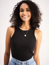 Black Ribbed Vest Top-SASSAFRAS BASICS