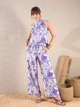 Purple Floral Top With Palazzo Pant-SASSAFRAS