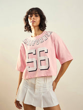 Prysm Pink CALIFORNIA Printed Crop T-shirt-SASSAFRAS