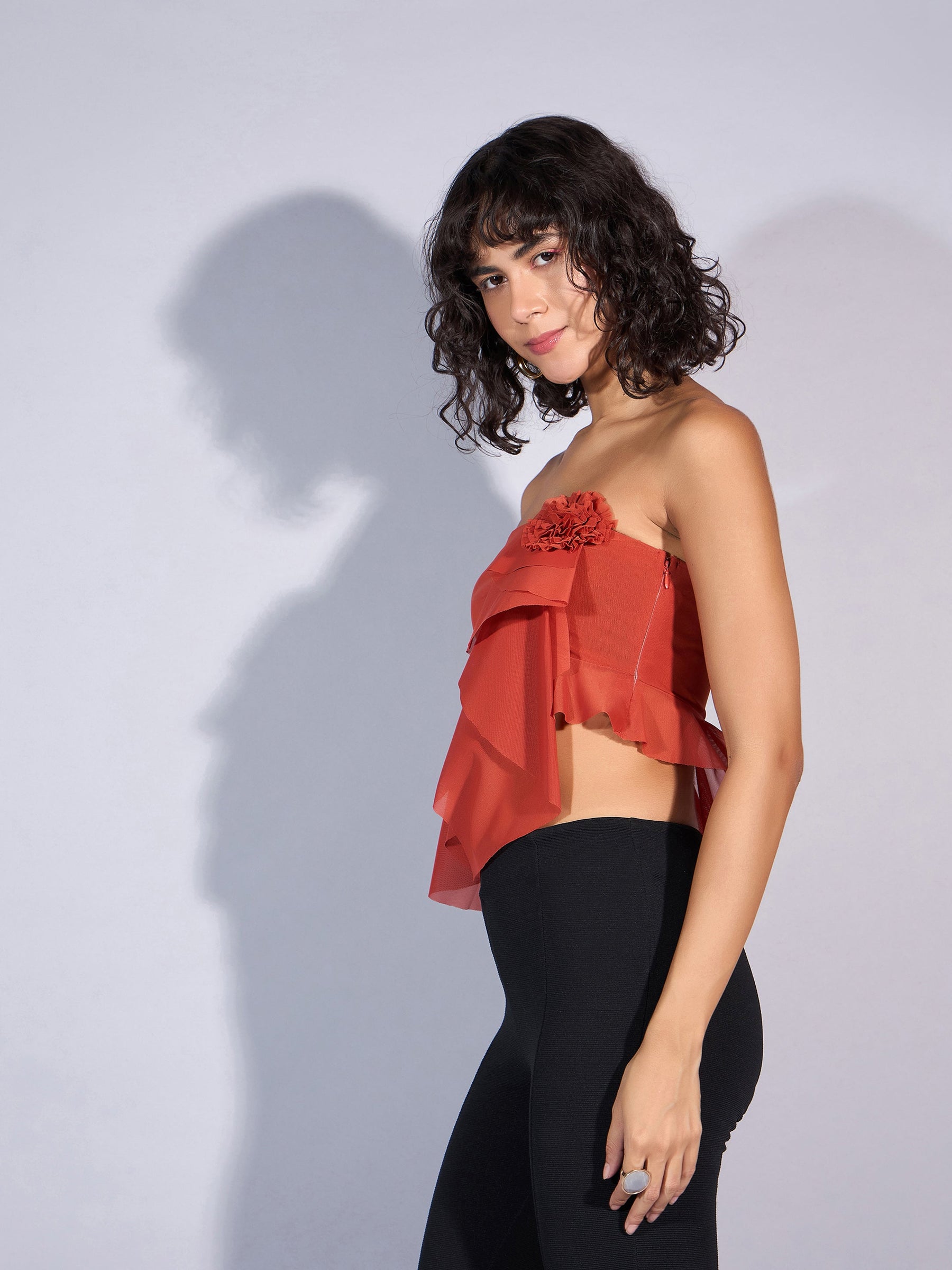 Rust Tube Crop Top-SASSAFRAS