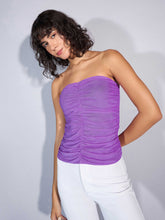 Purple Ruched Tube Top-SASSAFRAS