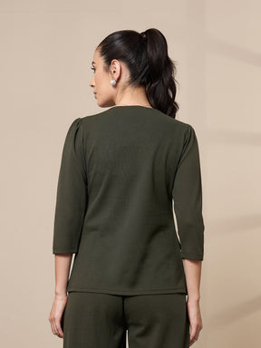 Olive Square Neck Top-SASSAFRAS worklyf