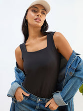 Black Rhombus Neck Sleeveless Bodysuit-SASSAFRAS BASICS
