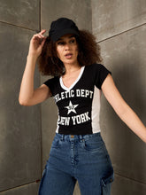 Black & White NEW YORK Fitted T-Shirt-SASSAFRAS