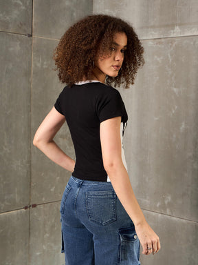 Black & White NEW YORK Fitted T-Shirt-SASSAFRAS