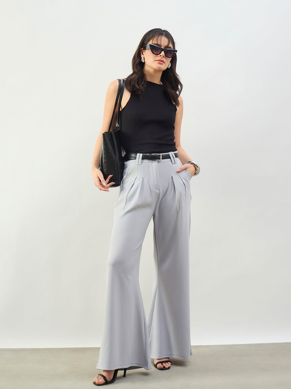 Black Rib Overlock Detail Tank Top-SASSAFRAS BASICS