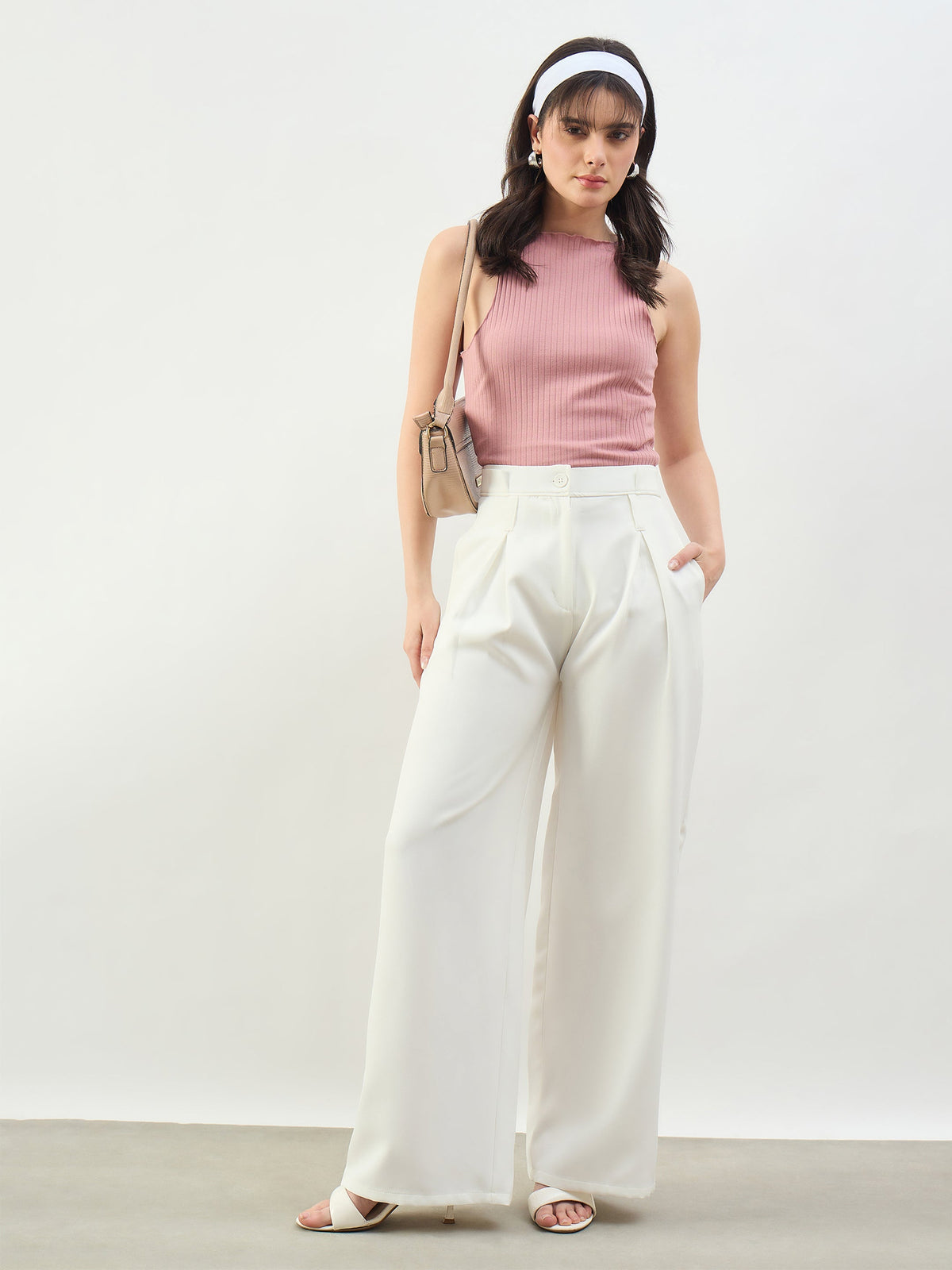 Pink Rib Overlock Detail Tank Top-SASSAFRAS BASICS