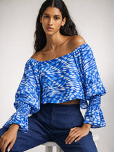 Navy Tie-dye Square Neck Regular Top-SASSAFRAS
