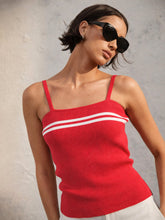 Red Strappy Regular Top -SASSAFRAS