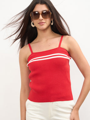 Women Red Strappy Regular Top
