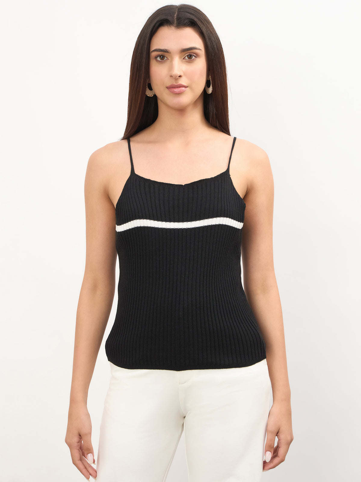 Black Cross Back Strappy Top -SASSAFRAS