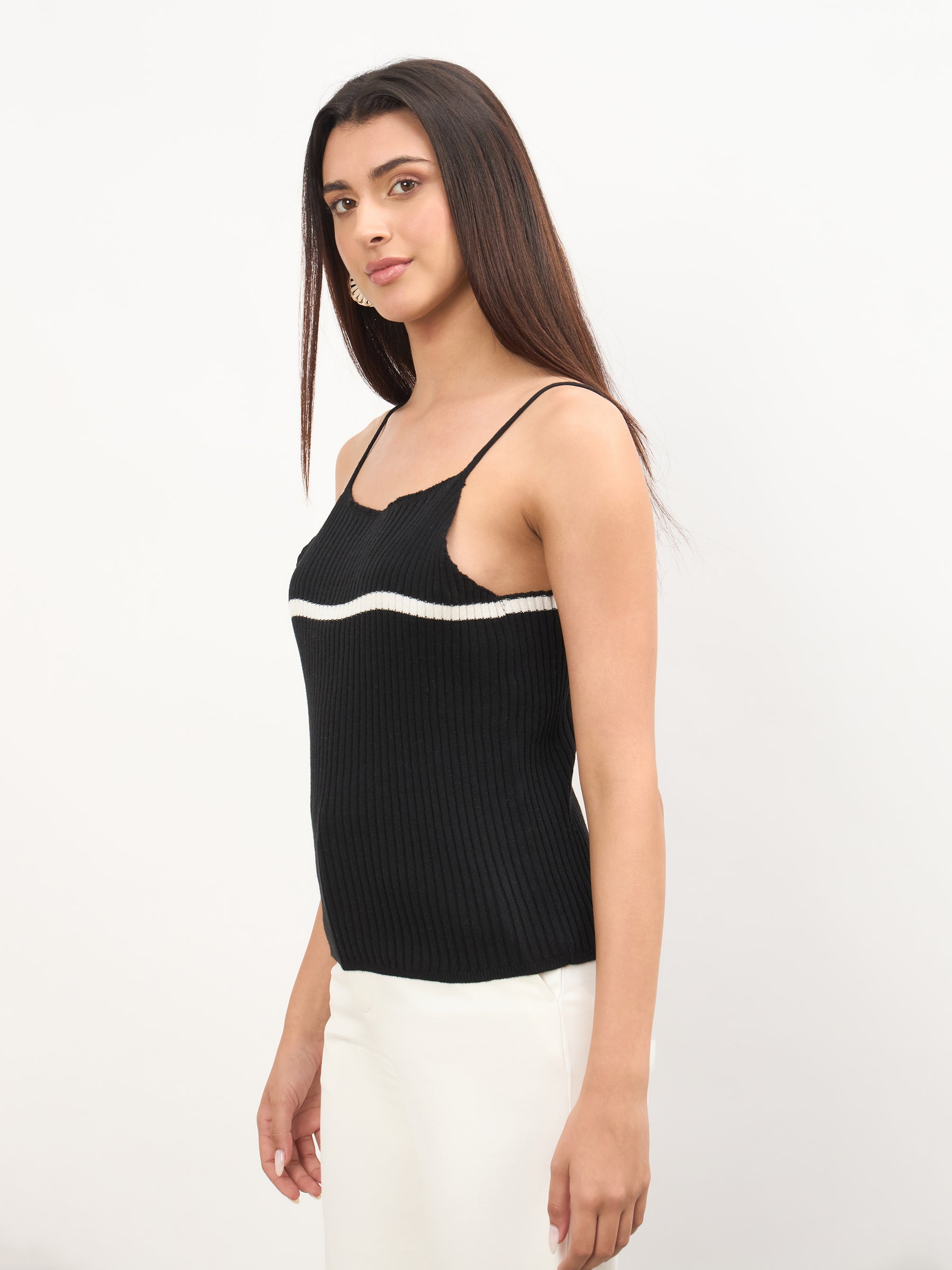 Black Cross Back Strappy Top -SASSAFRAS