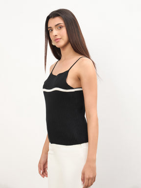 Black Cross Back Strappy Top -SASSAFRAS