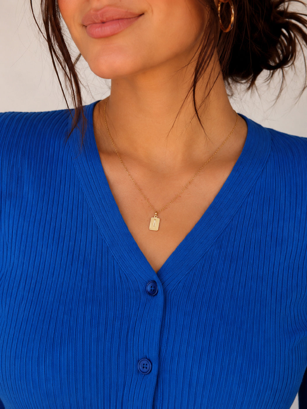 Royal Blue Rib Front Open Cardigan Top-SASSAFRAS