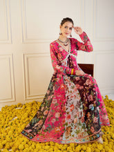 Fuchsia & Black Floral Long Anarkali Kurta-Shae by SASSAFRAS