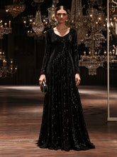 Black Sequins Sweetheart Neck Anarkali Kurta-Shae by SASSAFRAS