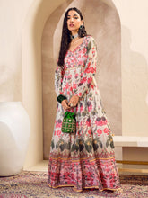 Off White Floral Sweetheart Neck Anarkali Kurta-Shae by SASSAFRAS