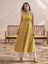 Yellow Floral Embroidered Sleeveless Kurta -Shae by SASSAFRAS
