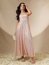 Pink Sequin Sleeveless Anarkali Kurta-Shae by SASSAFRAS