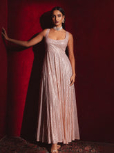 Pink Sequin Sleeveless Anarkali Kurta-Shae by SASSAFRAS