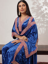 Cobalt Blue Velvet Lace Detail Dushala-Shae by SASSAFRAS