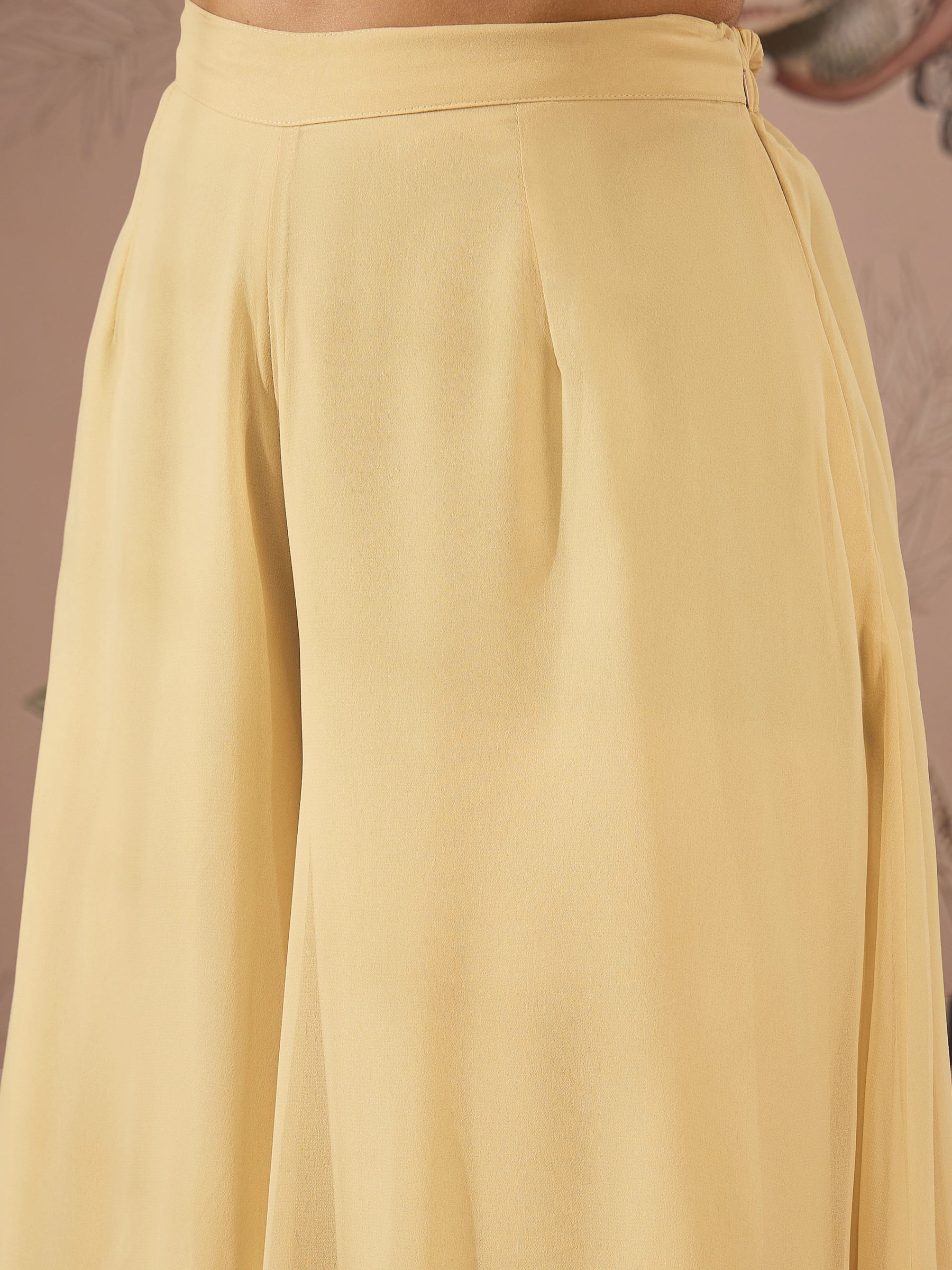 Women Gold Sequins Peplum Top With Flared Pants