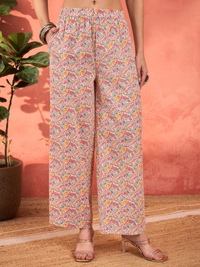 Grey Floral Front Dori Gathered Kurta With Pencil Pants & Dupatta-Shae by SASSAFRAS
