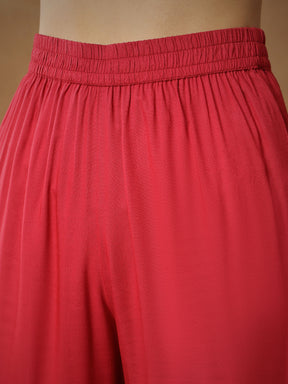 Maroon Embroidered Peplum Kurta With Sharara Pants -Shae By SASSAFRAS
