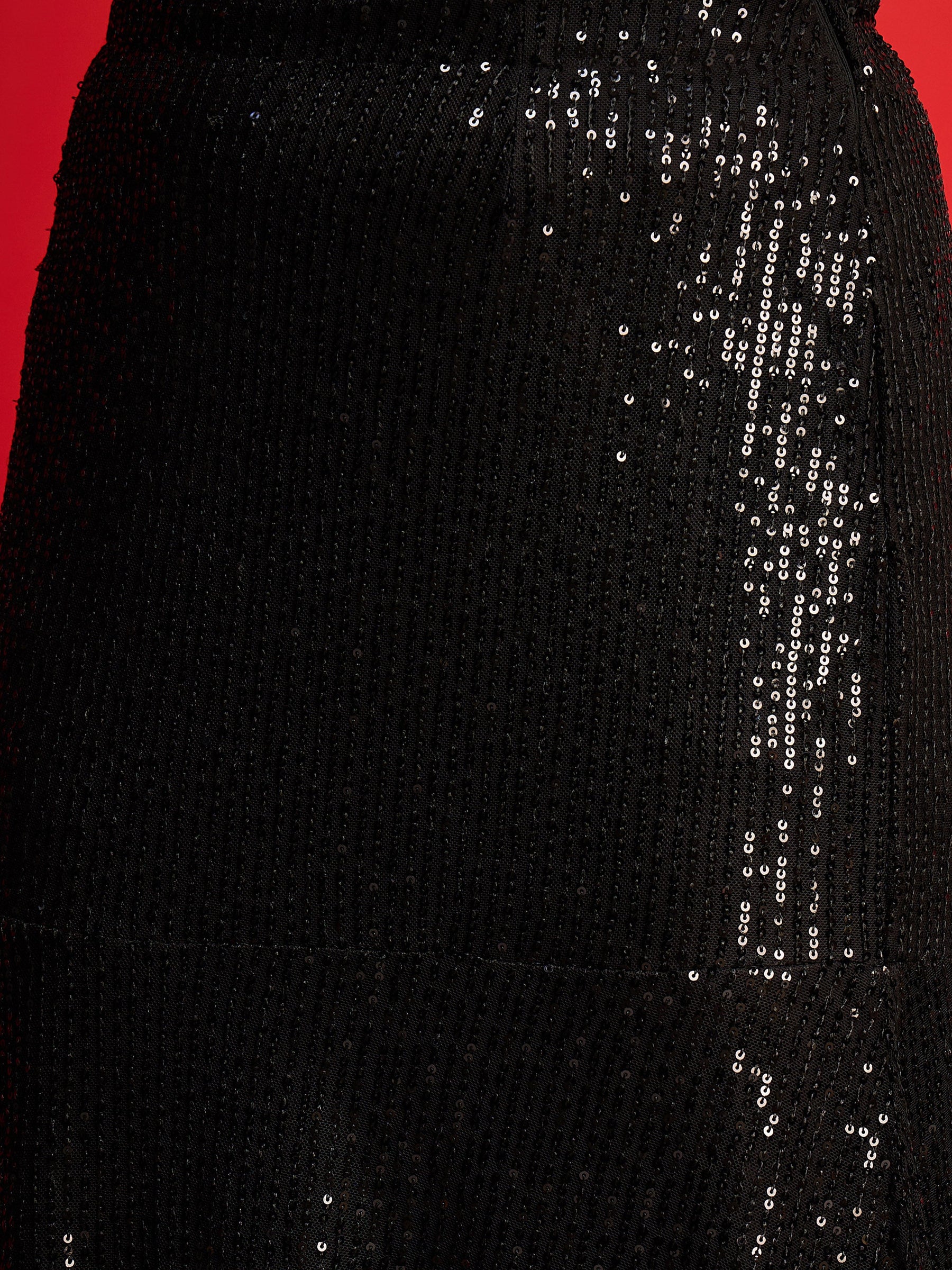 Black Sequence Crop Top With Fish Cut Skirt -Shae By SASSAFRAS