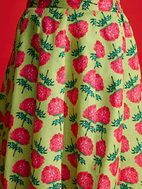 Pink Dupion Silk Crop Top With Anarkali Skirt -Shae By SASSAFRAS