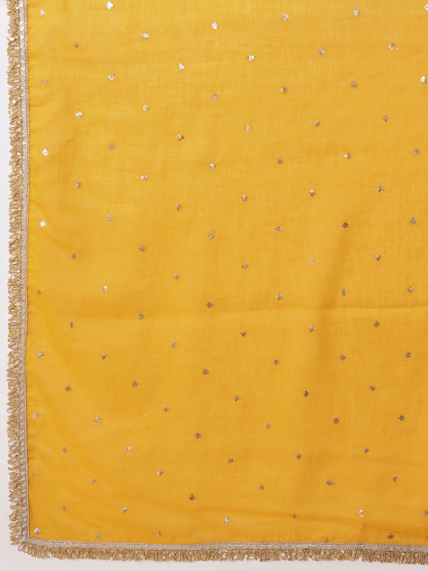 Women Yellow Embroidered Short Kurta With Sharara Pants & Dupatta