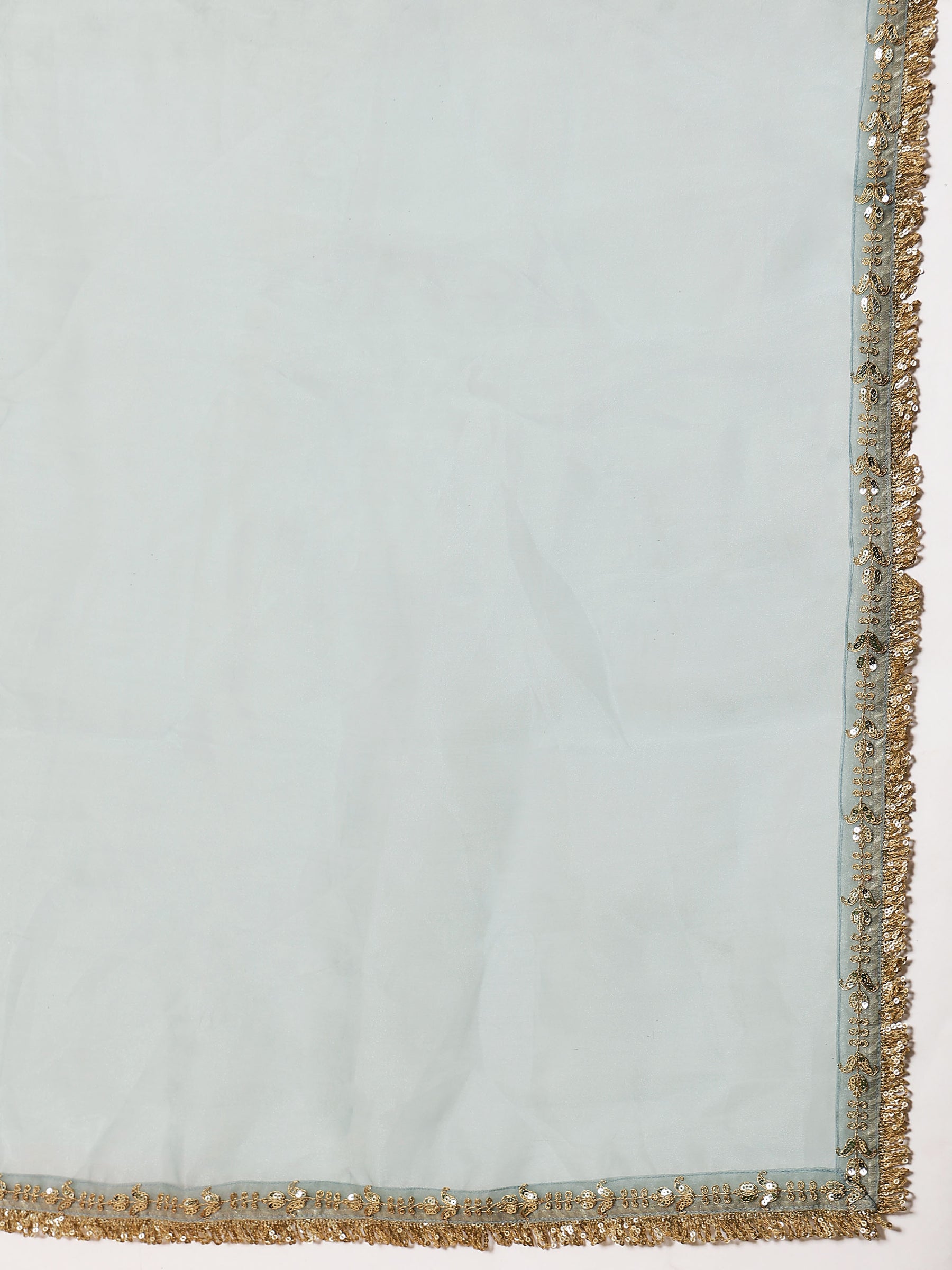 Women Pista Green Embroidered Short Kurta With Farshi Salwar & Dupatta
