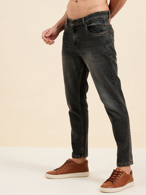 Men Charcoal Grey Slim Fit Jeans