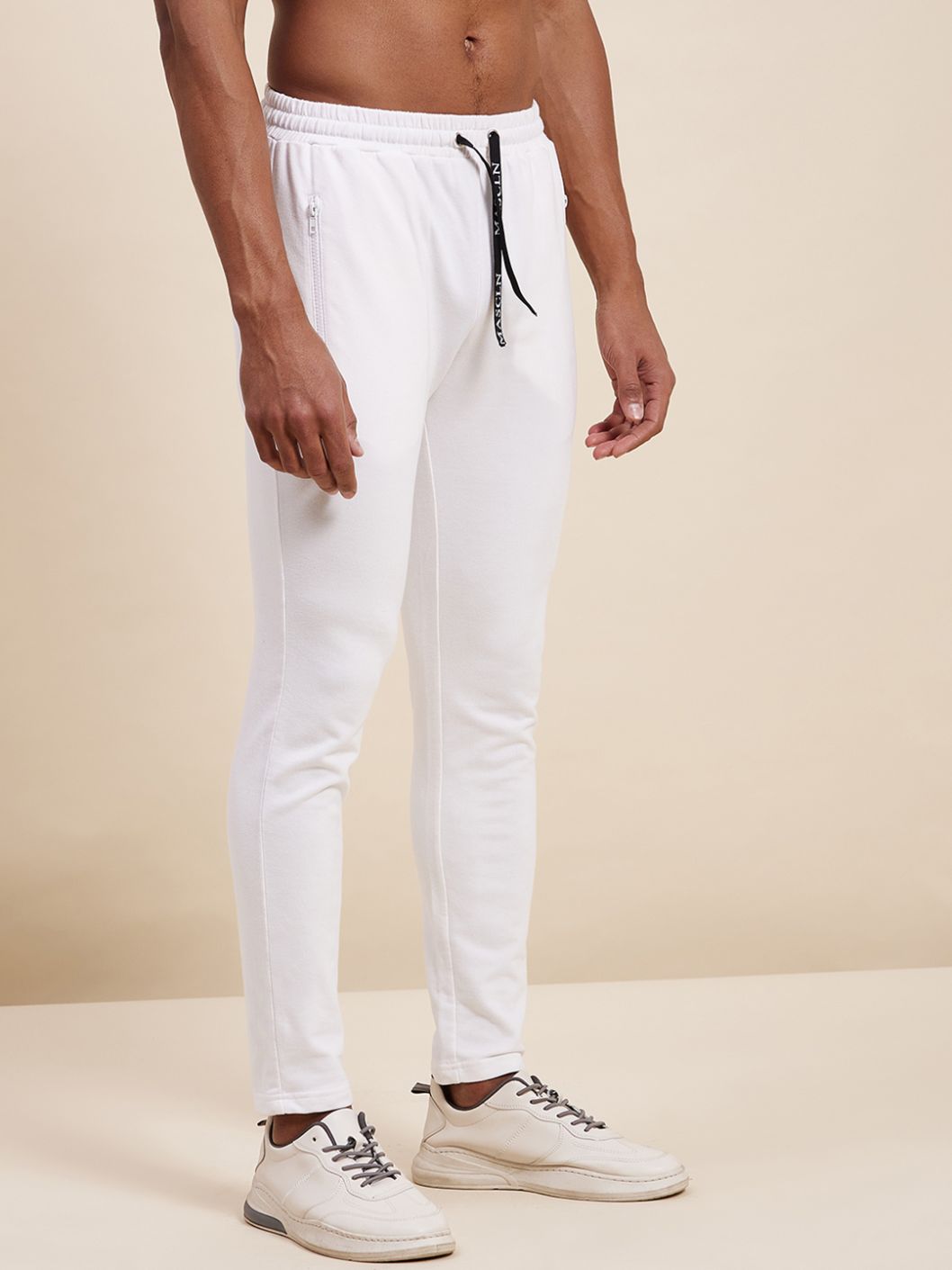 Buy Varo Self Design Mens White Track Pants online  Looksgudin