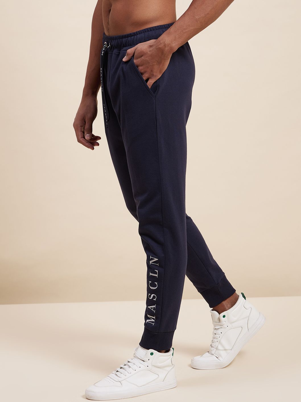 Men's Navy MASCLN Embroidered Joggers
