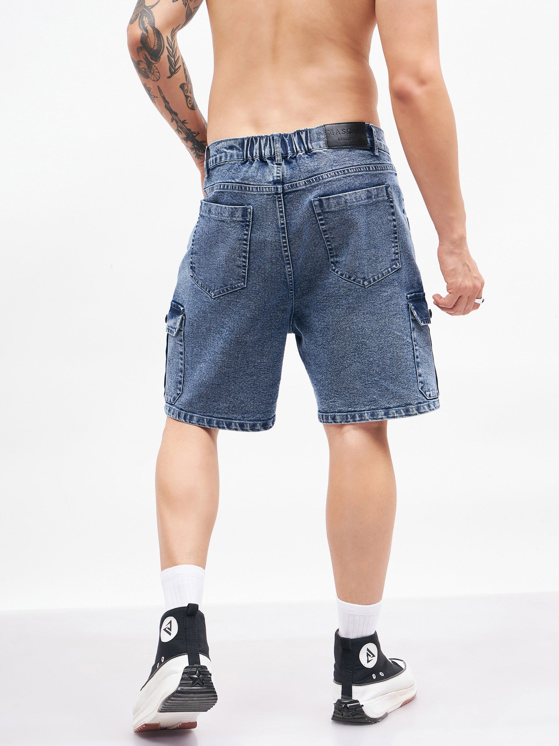 Ripped Design Denim Shorts Men's Casual Street Style High - Temu