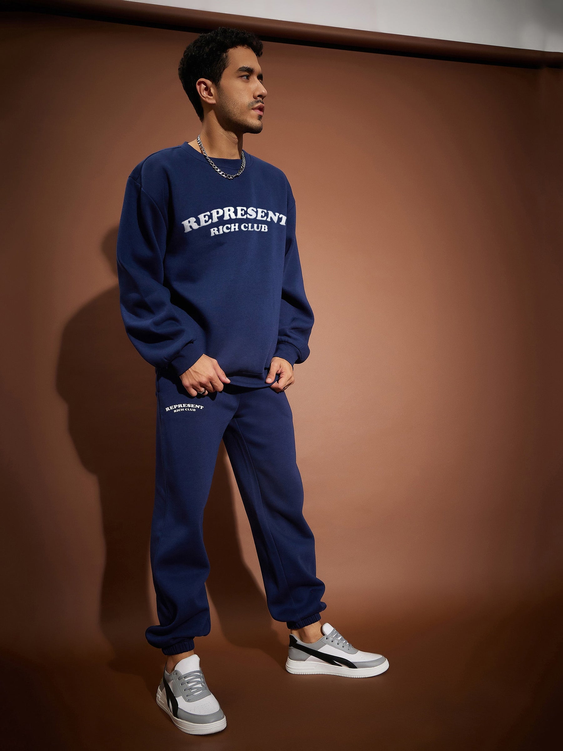 Navy REPRESENT Oversized Sweatshirt-MASCLN SASSAFRAS